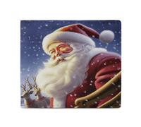 LDTVSFZQ Smiling Santa Claus Full Print Wallet Double Fold Credit Card Wallet Change Wallet Card Case Money Organizer Wallet Cash Wallet with Smooth Zipper for Women Ladies Women, Style, One Size