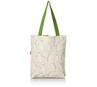 Le Jardin du Lin Bedruckte Einkaufstasche mit Grünen Langen Henkeln, Wiederverwendbare, Tasche, Faltbar, Stofftasche, Größe: 34 x 40 Cm