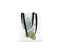 Le Jardin du Lin Bedruckte Einkaufstasche mit Zwei Schwarz Langen Henkeln, Tasche, Faltbar, Stofftasche mit Zwei Langen Henkeln, Größe: 48x55 Cm