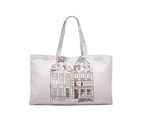 Le Jardin du Lin Bedruckte Einkaufstasche, Tasche, Faltbar, Stofftasche mit Zwei Langen Henkeln, Größe: 47x42 Cm