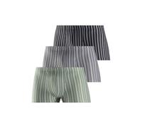 Boxer LE JOGGER "Boxershorts für Herren", Herren, Gr. 8, grün (salbei, anthrazit, schwarz, gestreift), Jersey, Obermaterial: 90% Baumwolle, 5% Elasthan, 5% Polyester, gestreift, körpernah, Unterhosen,