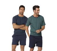 le jogger Pyjama, kurz im Streifendesign 52/54 blau Herren Pyjamas Nachtwäsche Herrenwäsche Pyjama 52/54 petrol