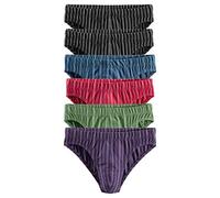 Slip LE JOGGER, Herren, Gr. 5M, 6 Stk., bunt, Jersey, Obermaterial: 90% Baumwolle, 5% Elasthan, 5% Polyester, gestreift, körpernah, Unterhosen Slip, mit garngefärbten Streifen, Topseller (389601-5) bu