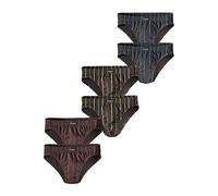 Slip LE JOGGER, Herren, Gr. 7, 6 Stk., bunt (grau, rot, grau, blau, grau, gelb), Jersey, Obermaterial: 95% Baumwolle, 5% Elasthan, gestreift, körpernah, Unterhosen Slip, aus Baumwoll-Stretchqualität (