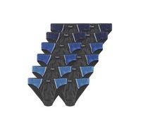 Slip LE JOGGER Gr. 8, 12 St., blau (anthrazit, blau) Herren Unterhosen Slips mit Farbhighlights (140696-8)