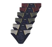 Slip LE JOGGER, Herren, Gr. 6, 6 Stk., blau (marine, grau), Jersey, Obermaterial: 100% Baumwolle, unifarben, körpernah, Unterhosen Slip, mit kontrastfarbenen Highlights (534444-6) marine, grau