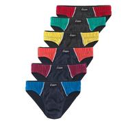 Slip LE JOGGER, Herren, Gr. 7, 6 Stk., blau (navy, grau), Jersey, Obermaterial: 100% Baumwolle, unifarben, körpernah, Unterhosen Slip, mit kontrastfarbenen Highlights (466236-7) navy, grau
