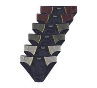 Slip LE JOGGER Gr. 7, 6 St., blau (marine, grau) Herren Unterhosen Slips mit kontrastfarbenen Highlights (534444-7)