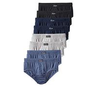 Slip LE JOGGER, Herren, Gr. 5, 8 Stk., blau (schwarz, marine, grau, meliert, blau, meliert), Jersey, Obermaterial: 100% Baumwolle, unifarben, körpernah, Unterhosen Slip, aus angenehm weicher Baumwoll-