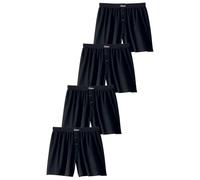 Weiter Boxer LE JOGGER, Herren, Gr. 8, 4 Stk., blau (schwarz, marine, grau, meliert, blau, meliert), Jersey, Obermaterial: 100% Baumwolle, unifarben, bequem, Unterhosen, aus angenehm weicher Baumwoll-