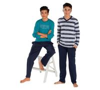 Pyjama LE JOGGER Gr. 182, bunt (petrol, marine, grau, meliert, marine) Kinder Homewear-Sets Pyjamas in langer Form (388367-182)