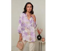 Le Monde du Lin Leinen-Tunika in Creme - Größe 40/42 | Damen Blusen