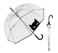 Le Monde du Parapluie Regenschirm Transparent - Glock Regenschirm - Automatische Öffnung - Transparent Sonnenschirm - Reisezubehör - Winddicht - 8 Fiberglasrippen - Kann für Hochzeit - Katze