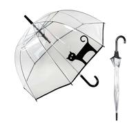Le Monde du Parapluie Regenschirm Transparent - Glock Regenschirm - Automatische Öffnung - Transparent Sonnenschirm - Reisezubehör - Winddicht - 8 Fiberglasrippen - Kann für Hochzeit - Schwarze Katze