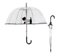 Le Monde du Parapluie Regenschirm Transparent - Glock Regenschirm - Automatische Öffnung - Transparent Sonnenschirm - Reisezubehör - Winddicht - 8 Fiberglasrippen - Kann für Hochzeit - Niedlicher Hund