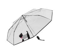 Le Monde du Parapluie Regenschirm Transparent - Mini Regenschirm - Automatische Öffnung -Reisezubehör - 8 Fiberglasrippen - Passt in eine Handtasche Kleine oder Mini Tasche - Niedlicher Hund