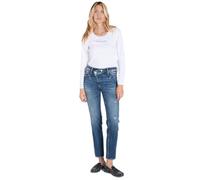 Bequeme Jeans LE TEMPS DES CERISES "PULPHC16", Damen, Gr. 28, US-Größen, blau, 94% Baumwolle, 4% Polyester, 2% Elasthan, Jeans, im coolen Used-Look (96825127-28) blau