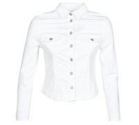 Jeansjacke LE TEMPS DES CERISES, Damen, Gr. L, weiß, 98% Baumwolle, 2% Elasthan, unifarben, kurz, ohne Ausschnitt, Jacken Jeansjacke, in tollem Design (35905349-L) weiß