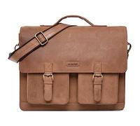 LEABAGS Leder Aktentasche Herren & Damen I Echtleder Laptoptasche bis 15 Zoll I Umhängetasche mit Schultergurt I Messenger Bag I Arbeitstasche I Lehrertasche I Nature Hellbraun