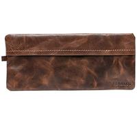 LEABAGS Leder Federmäppchen I Geräumiges Echtleder Federmappe I Federtasche für Beruf Uni Schule I Schlampermäppchen I Stiftetui I Stiftmappe I Ledermäppchen I Größe L I Vintage Cognac