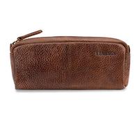 LEABAGS Leder Federmäppchen I Große Echtleder Federmappe I Federtasche für Beruf Uni Schule I Schlampermäppchen I Stiftetui I Stiftmappe I Ledermäppchen I Amber