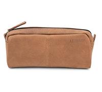 LEABAGS Leder Federmäppchen I Große Echtleder Federmappe I Federtasche für Beruf Uni Schule I Schlampermäppchen I Stiftetui I Stiftmappe I Ledermäppchen I Nature Mittelbraun