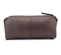 LEABAGS Leder Federmäppchen I Große Echtleder Federmappe I Federtasche für Beruf Uni Schule I Schlampermäppchen I Stiftetui I Stiftmappe I Ledermäppchen I Cacao