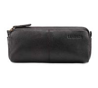 LEABAGS Leder Federmäppchen I Große Echtleder Federmappe I Federtasche für Beruf Uni Schule I Schlampermäppchen I Stiftetui I Stiftmappe I Ledermäppchen I Walnut