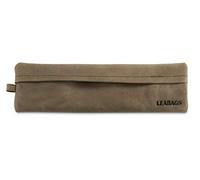 LEABAGS Leder Federmäppchen I Kleines Echtleder Federmappe I Federtasche für Beruf Uni Schule I Schlampermäppchen I Stiftetui I Stiftmappe I Ledermäppchen I Größe S I Nature Grün