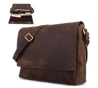 LEABAGS Oxford Laptoptasche Leder 15 Zoll Herren & Damen - Business Messenger Bag mit 8 Fächern, Reißverschluss Laptopfach, 7,4L, 38x31x10 cm