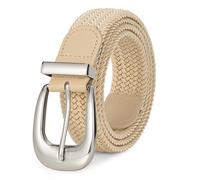 LEACOOLKEY Damen Elastischer Stoffgürtel Stretch freizeit Web Geflochtener Flechtgürtel Gürtel für Hosen Jeans 3.3cm Breite