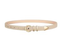 LEACOOLKEY Damen Gürtel Ledergürtel für Jeans Taillengürtel mit Goldschnalle Mode für Hosen Kleide,2.3cm Breite Beige 90cm