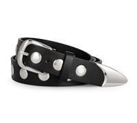 LEACOOLKEY Damen Ledergürtel für Jeans hosen Damengürtel Leder Punk Nietengürtel Studded Gürtel mit nieten