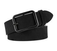 LEACOOLKEY Damen Ledergürtel schwarz mit Klassischer quadratischer Schnalle damen gürtel für Jeanshosen, 3.3cm Breite