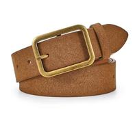 LEACOOLKEY Damen Ledergürtel schwarz mit Klassischer quadratischer Schnalle damen gürtel für Jeanshosen, 3.3cm Breite