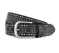 LEACOOLKEY Damen Nieten Gürtel Western Ledergürtel Punk Rock Nietengürtel Y2K Gürtel Jeansgürtel Metall Punk-Ledergürtel für Jeans Hosen Schwarz 100cm