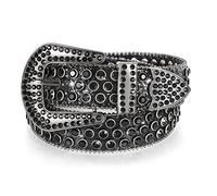 LEACOOLKEY Strass-Gürtel für Männer und Frauen, Bling Western Cowgirl Cowboy Nieten-Ledergürtel, glänzender Taillengürtel für Jeans, Hosen, Kleider
