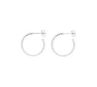 Leaf Creolen Kugelring medium, Silber