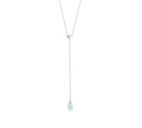 Leaf Kette Y-Gem Drop, Aqua Chalzedon, Silber