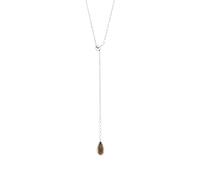 Leaf Kette Y-Gem Drop, Rauchquarz, Silber