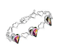 Leafael Infinity Liebe Herz Armband Damen Silber-Ton, Geburtsstein Armbänder für Frauen mit heilenden Kristallen, Allergie-freien Schmuck Damen mit Geschenkbox, 7-Zoll-Kette und 2-Zoll-Verlängerung