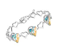 Leafael Infinity Liebe Herz Armband Damen Silber-Ton, Geburtsstein Armbänder für Frauen mit heilenden Kristallen, Allergie-freien Schmuck Damen mit Geschenkbox, 7-Zoll-Kette und 2-Zoll-Verlängerung