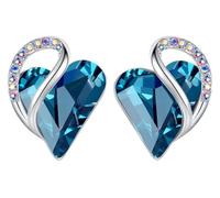 Leafael Infinity Liebe Herz Geburtsstein Ohrringe für Frauen, Kristall-Ohrstecker mit Premium-Kristallen, Allergie-freien Schmuck für Frauen mit Geschenk-Box, Silber-Ton Geburtsstein damenohrringe