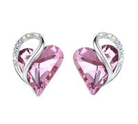 Leafael Infinity Liebe Herz Geburtsstein Ohrringe für Frauen, Kristall-Ohrstecker mit Premium-Kristallen, Allergie-freien Schmuck für Frauen mit Geschenk-Box, Silber-Ton Geburtsstein damenohrringe