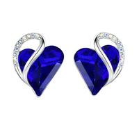 Leafael Infinity Liebe Herz Geburtsstein Ohrringe für Frauen, Kristall-Ohrstecker mit Premium-Kristallen, Allergie-freien Schmuck für Frauen mit Geschenk-Box, Silber-Ton Geburtsstein damenohrringe