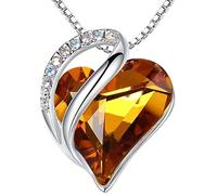 Leafael Muttertag Halskette Damen, Infinity Love Herzanhänger mit Geburtsstein-Kristall, rhodiniert, nickelfrei & hautfreundlich, 45+5 cm Kette mit Karabinerverschluss