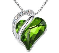 Leafael Muttertag Halskette Damen, Infinity Love Herzanhänger mit Geburtsstein-Kristall, rhodiniert, nickelfrei & hautfreundlich, 45+5 cm Kette mit Karabinerverschluss