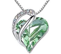 Leafael Muttertag Halskette Damen, Infinity Love Herzanhänger mit Geburtsstein-Kristall, rhodiniert, nickelfrei & hautfreundlich, 45+5 cm Kette mit Karabinerverschluss