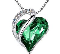Leafael Muttertag Halskette Damen, Infinity Love Herzanhänger mit Geburtsstein-Kristall, rhodiniert, nickelfrei & hautfreundlich, 45+5 cm Kette mit Karabinerverschluss