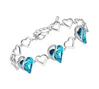 Leafael Muttertag Infinity Liebe Herz Armband Damen Silber-Ton, Geburtsstein Armbänder mit Kristallen, Allergie-freier Schmuck mit Geschenkbox, 7-Zoll-Kette und 2-Zoll-Verlängerung